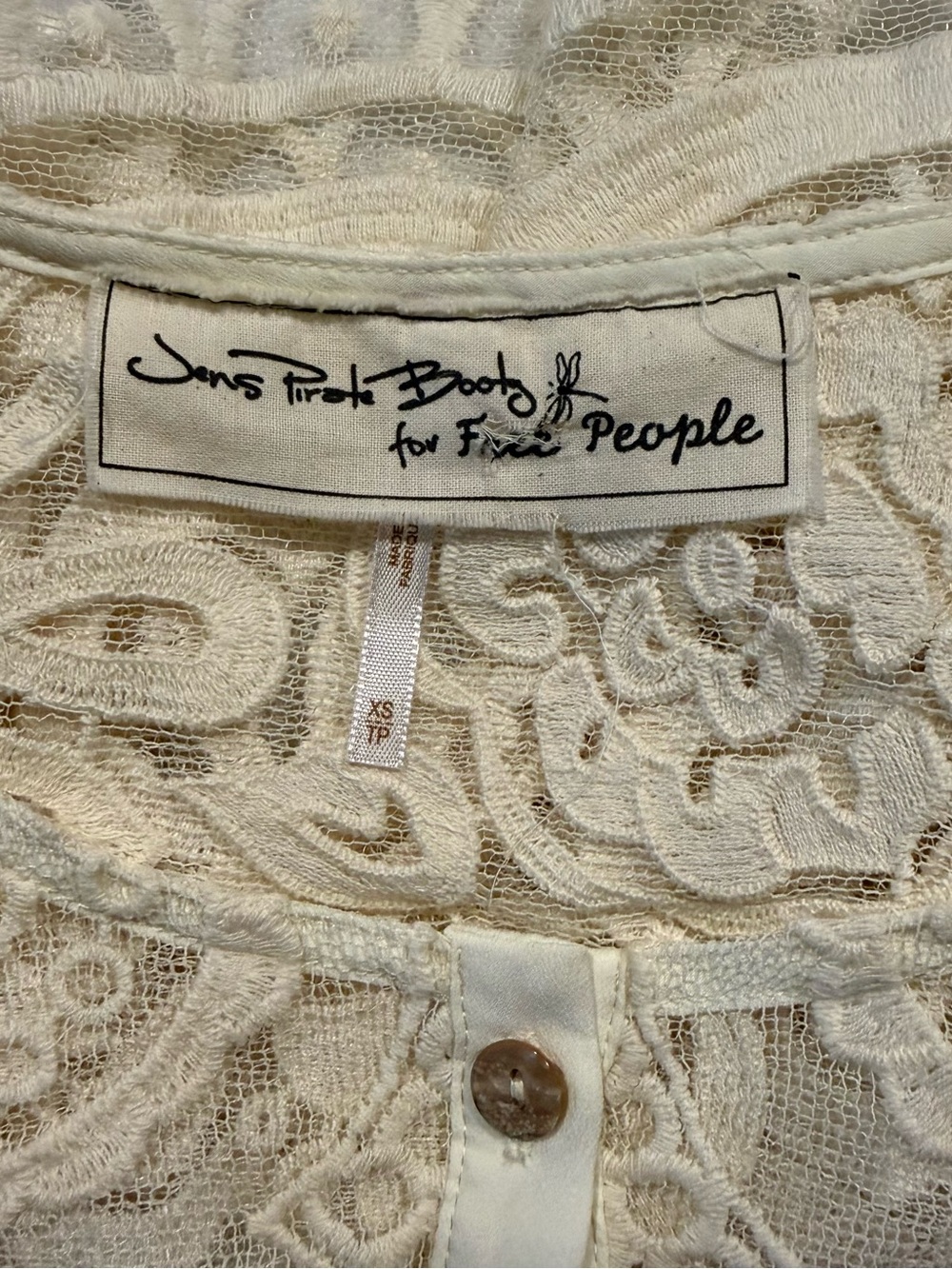 Jen's Pirate Booty X Free People El Sol Boho Lace babydoll Dress X-Small Ivory - Picture 11 of 15